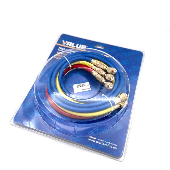 Набор заправочных шлангов 3шт 150см  (22,134,12) Value VRP-С-(R,Y,B) с вентилями