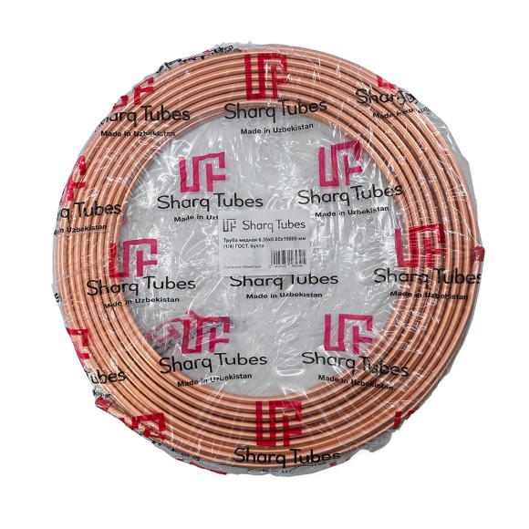 Медная труба 1/4 0,65мм Sharq Tubes бухта 15м Гост