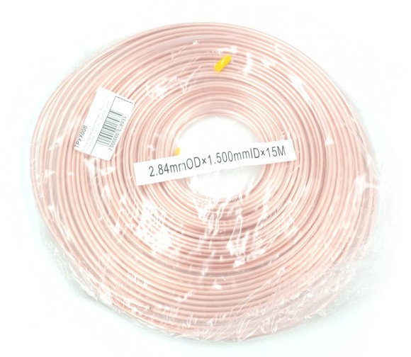 Трубка медная капиллярная 2,84 х 0,670 х 15 м в бухтах (1,500 мм - внутрен. диам.)