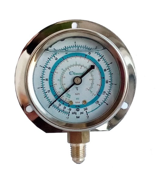 Мановакуумметр с глицерином, 63 мм (R22; R134a; R404A; R407C) Becool BCJL-NG-63