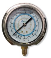 Мановакуумметр с глицерином, 80 мм (R22; R134a; R404A; R407C; R507) Becool BCJL-NG-80