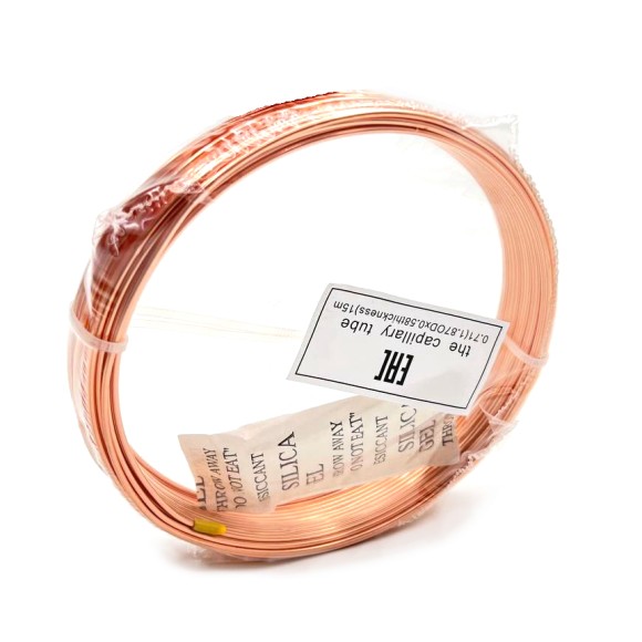 Трубка медная капиллярная 1.87х0.58 (0.71мм - внутрен. диам.) в бухтах 15м