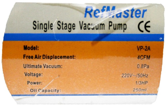 Вакуумный насос VP - 2 A 120лмин, 60 микрон, одноступенчатый, поршневой Вакуумный насос VP - 2 A 120лмин, 60 микрон, одноступенчатый, поршневой