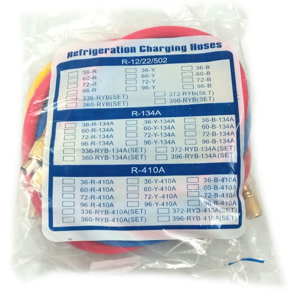 Набор шлангов 3шт 180см, 500PSI (R12, R22, R134a, R404, R407) SKV CH500-72